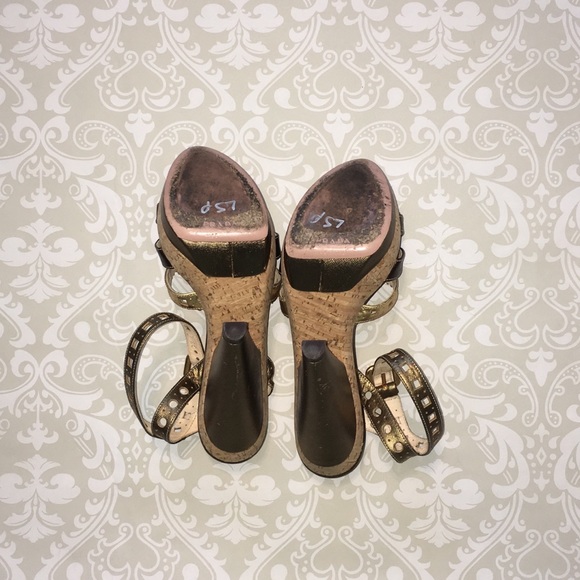 PRADA βοΈ Bronzo Calzatura Platform Heels, Size 38 - Picture 7 of 8